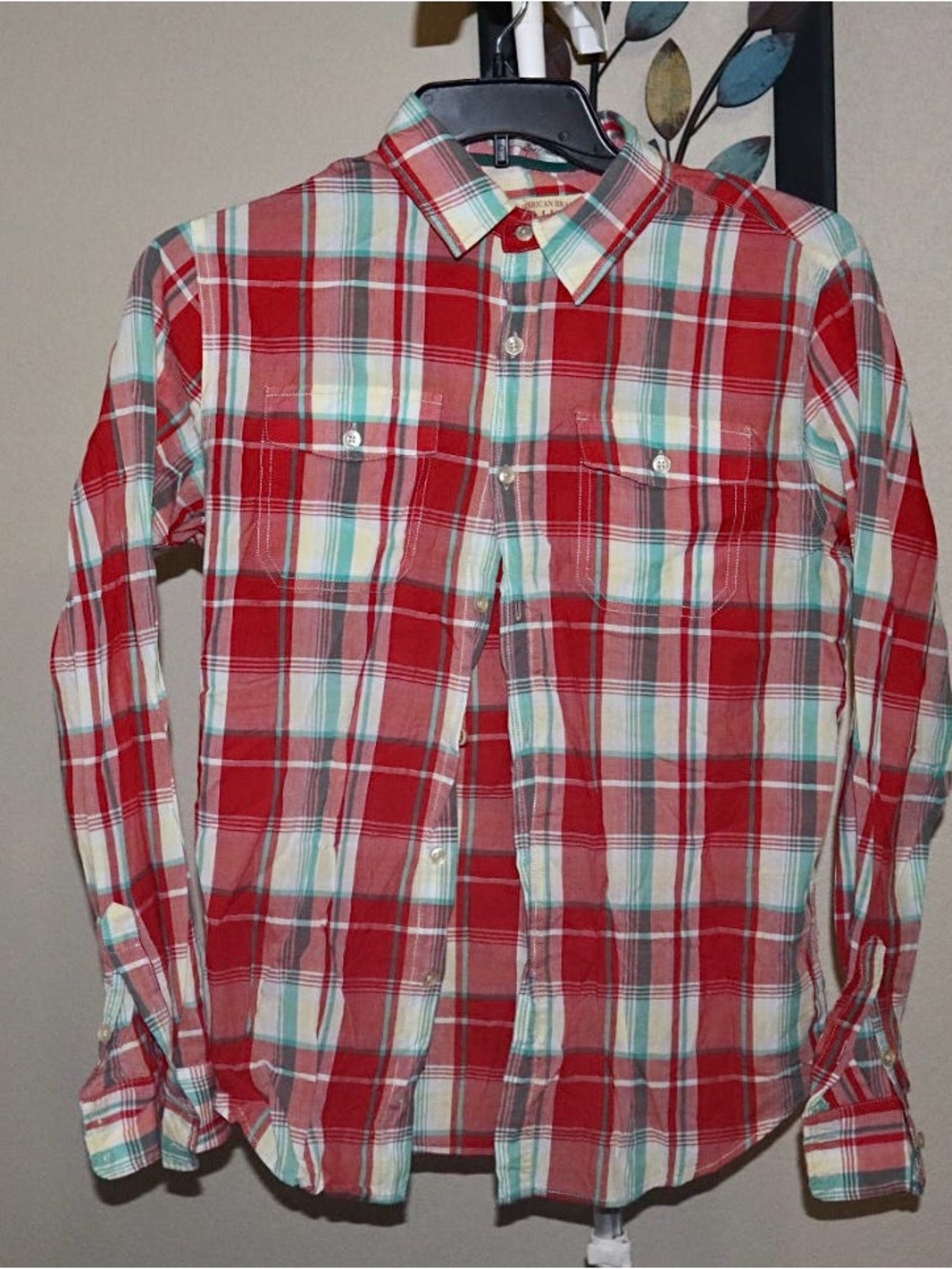Forever 21 Red Plaid Button-Down Shirt